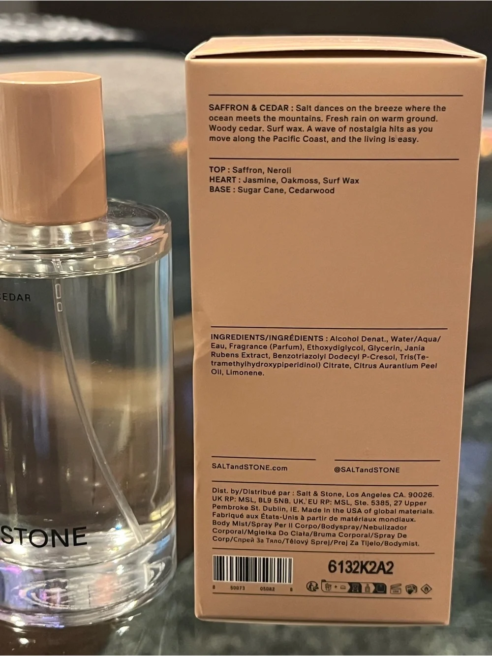 Salt & Stone Saffron & Cedar Body Mist — 100mL